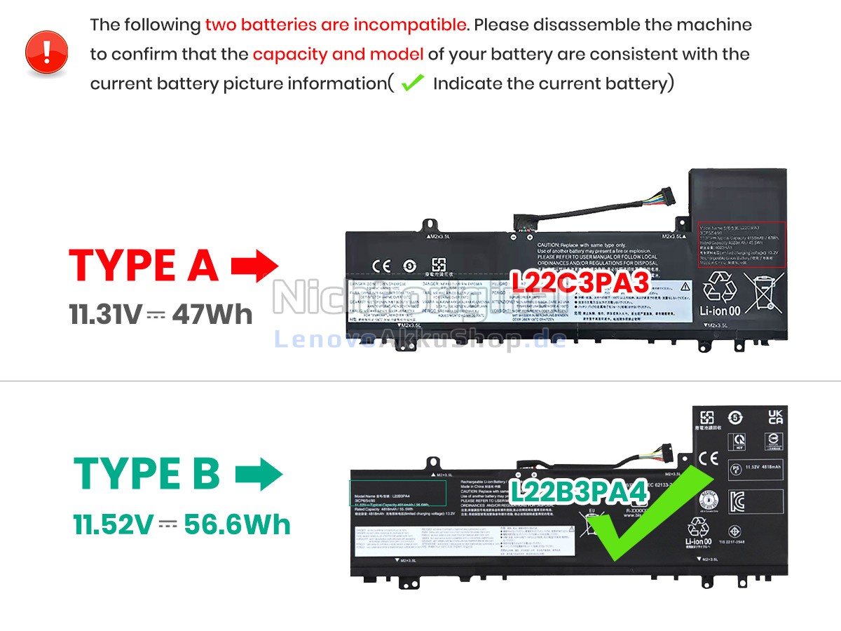 Hochwertige Akku für Lenovo IdeaPad SLIM 5 14ABR8-82XE000STA