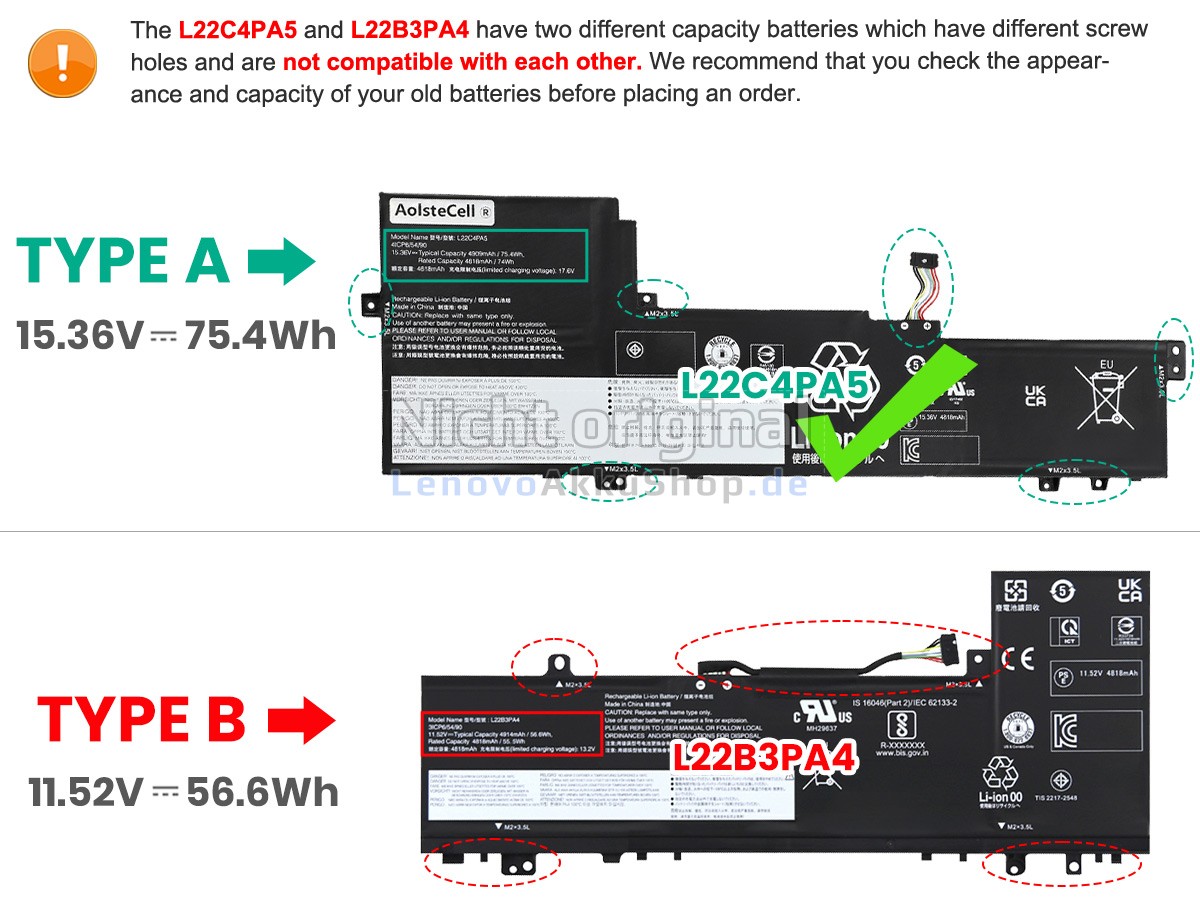 Hochwertige Akku für Lenovo IdeaPad SLIM 5 16IAH8-83BG