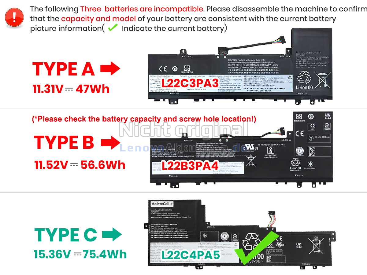 Hochwertige Akku für Lenovo IdeaPad SLIM 5 16ABR8-82XG0043AU