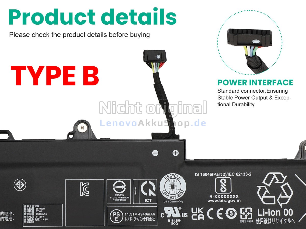 Hochwertige Akku für Lenovo ThinkPad L16 GEN 1-21L7001KML